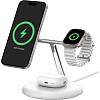 Фото — Зарядное устройство Belkin BoostCharge Pro 3-in-1 Magnetic Wireless Charging Stand with Qi2 15Вт, белый