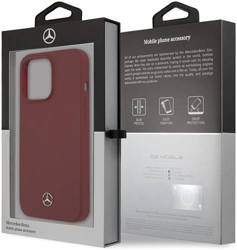 Чехол для смартфона Mercedes Liquid silicone для iPhone 13 Pro Max, красный