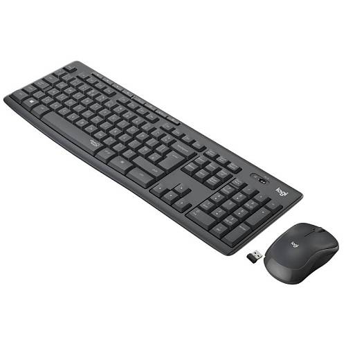 Комплект (клавиатура и мышь) Logitech MK295 Silent Wireless Combo, USB, беспроводной, черный