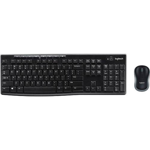 Комплект (клавиатура и мышь) Logitech MK270, USB, беспроводной, черный