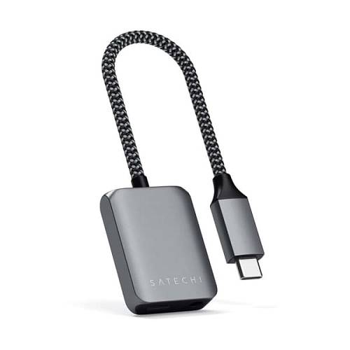Адаптер Satechi USB-C - mini Jack (3,5 мм), PD Charger Adapter, «серый космос»