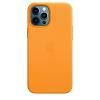 Фото — Чехол для смартфона Apple MagSafe для iPhone 12 Pro Max, кожа, «золотой апельсин»