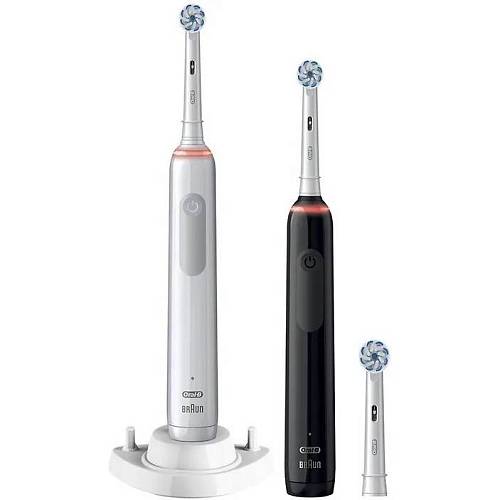 Электрическая зубная щетка Oral-B Pro 3 3900N Sensitive Clean, черный + белый