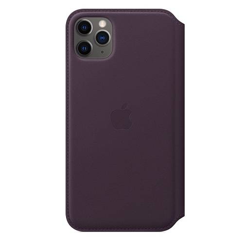 Чехол для смартфона Folio для iPhone 11 Pro Max, кожа, «спелый баклажан»
