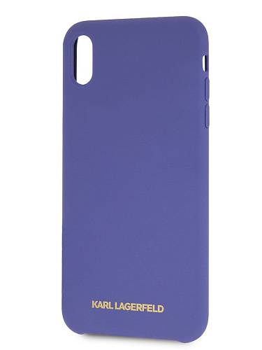 Чехол для смартфона Lagerfeld для iPhone XS Max Liquid silicone Gold logo Hard Violet