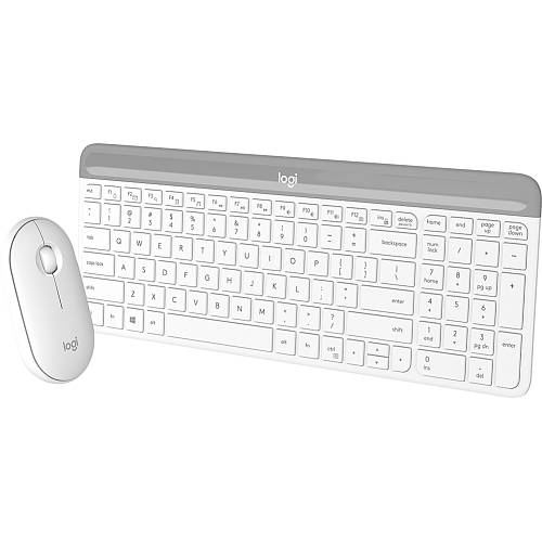 Клавиатура и мышь Logitech MK470 GRAPHITE, USB, беспроводной, белый/серый