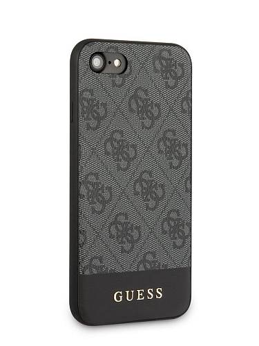 Чехол для смартфона Guess для iPhone 7/8/SE 2020 4G PU Stripe Metal logo Hard Grey