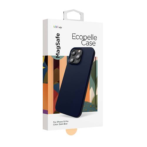Чехол для смартфона "vlp" Ecopelle Case с MagSafe для iPhone 15 Pro, синий