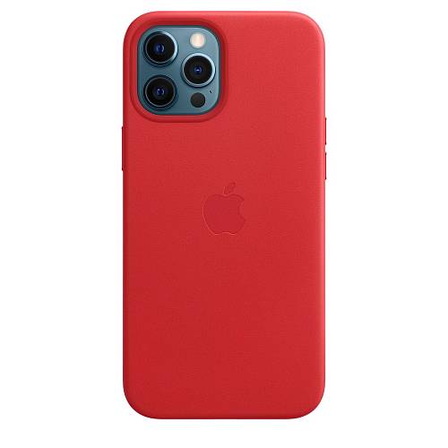 Чехол для смартфона Apple MagSafe для iPhone 12 Pro Max, кожа, красный (PRODUCT)RED (уценка)