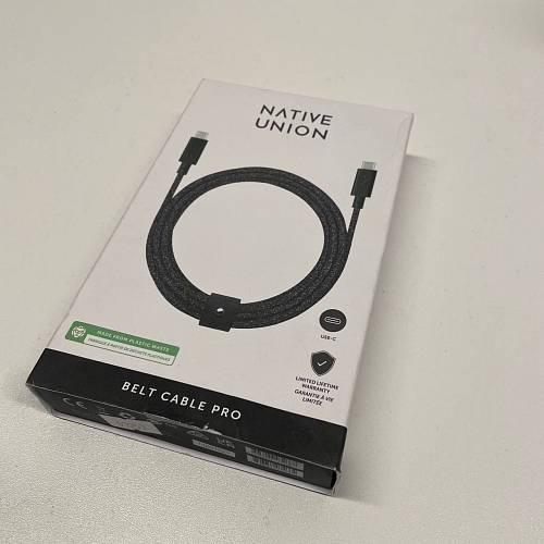 Кабель Native Union BELT cable type-c, USB-C/USB-C, 240W, 2,4м, черный (уценка)