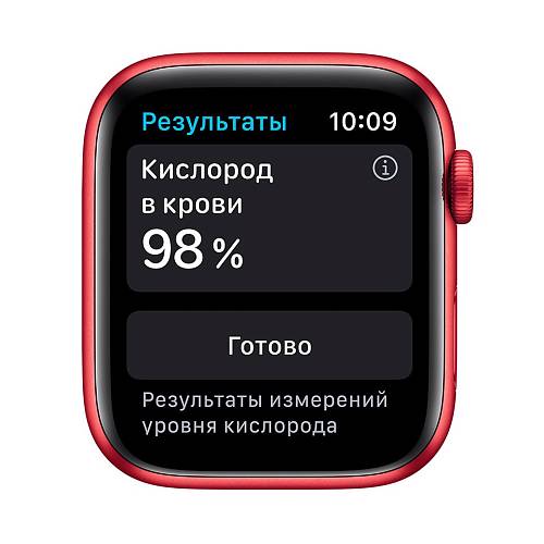 Apple Watch Series 6, 44 мм, алюминий цвета (PRODUCT)RED, спортивный ремешок красного цвета