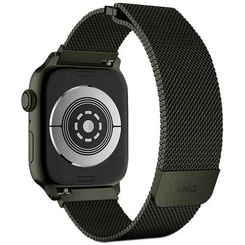 Ремешок для смарт-часов Uniq для Apple Watch 45/44/42 mm Dante Strap Mesh Steel, зеленый