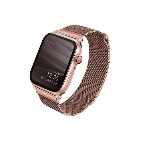 Ремешок для смарт-часов Uniq для Apple Watch 40/38 mm Dante Strap Mesh Steel, розовое золото