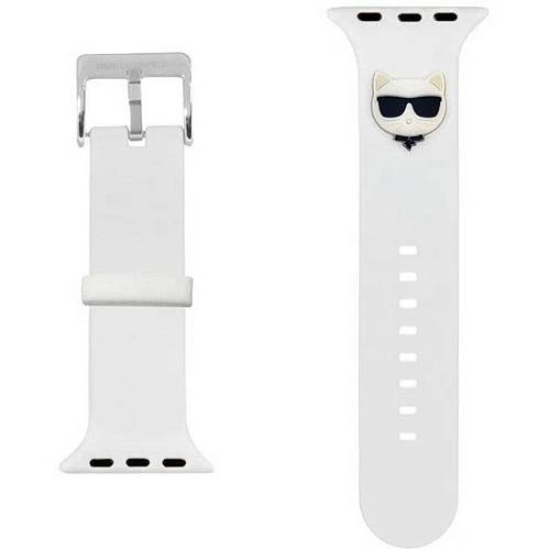 Ремешок для смарт-часов Lagerfeld для Apple Watch 45/44/42 mm ремешок Silicone Choupette head White