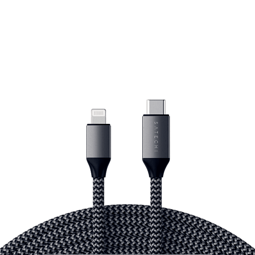 Кабель Satechi USB-C - Lightning, 1.8м, серый