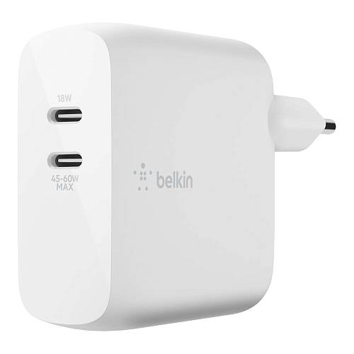 Зарядное устройство Belkin 2ХUSB-C (18Вт+68Вт), белый