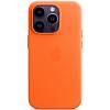 Фото — Чехол для смартфона iPhone 14 Pro Leather Case with MagSafe, оранжевый