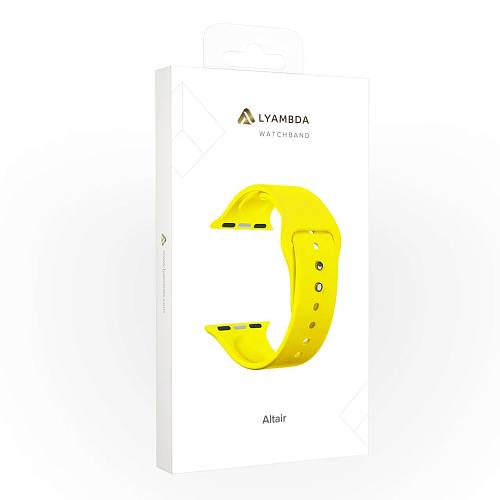 Ремешок для смарт-часов Apple Watch 42/44 mm LYAMBDA ALTAIR, силикон, желтый