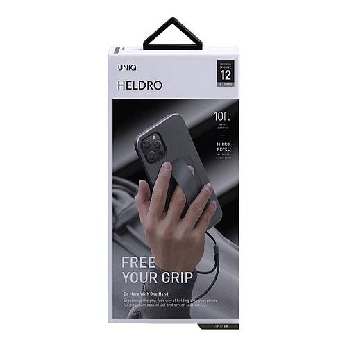 Чехол для смартфона Uniq для iPhone 12/12 Pro HELDRO + Band Anti-microbial, серый