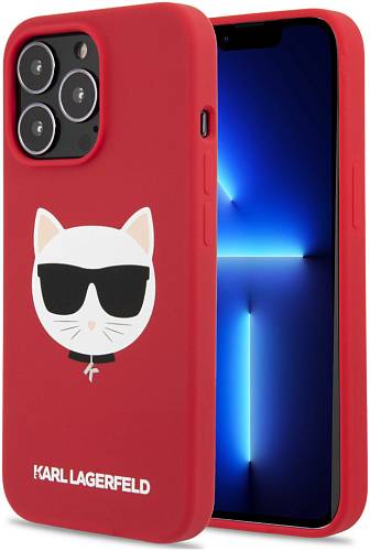 Чехол для смартфона Karl Lagerfeld Liquid silicone Choupette Hard для iPhone 13 Pro, красный