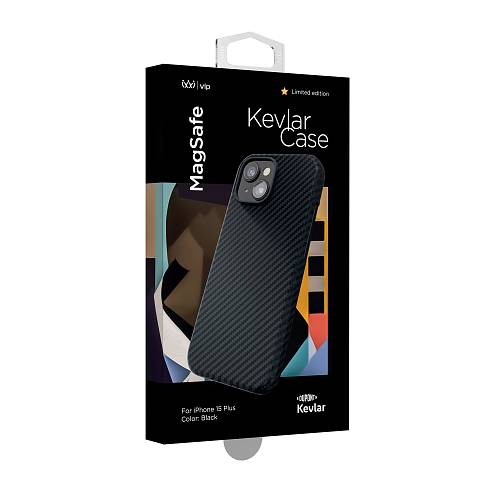 Чехол для смартфона "vlp" Kevlar Case с MagSafe для iPhone 15 Plus, черный