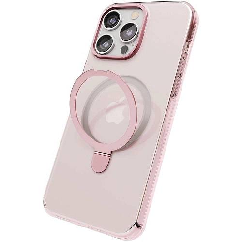 Чехол для смартфона "vlp" Ring Case с MagSafe подставкой для iPhone 15 Pro, розовый