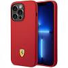 Фото — Чехол для смартфона Ferrari Silicone Metal Logo iPhone 14 Pro Max, красный