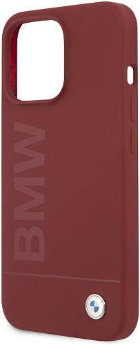 Чехол для смартфона BMW Liquid Silicone case metal logo для iPhone 13 Pro Max, красный