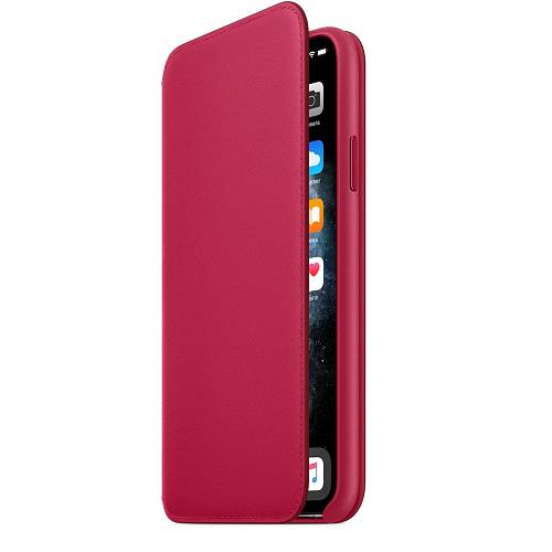 Чехол для смартфона Folio для iPhone 11 Pro Max, кожа, малиновый