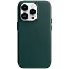 Фото — Чехол для смартфона iPhone 14 Pro Leather Case with MagSafe, «лесной зеленый»