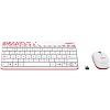 Фото — Комплект (клавиатура и мышь) Logitech MK240, USB, беспроводной, белый и красный