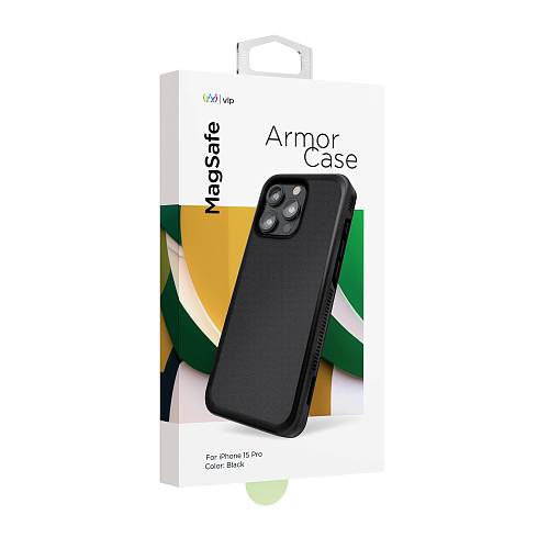 Чехол для смартфона "vlp" Armor Case с MagSafe для iPhone 15 Pro, черный