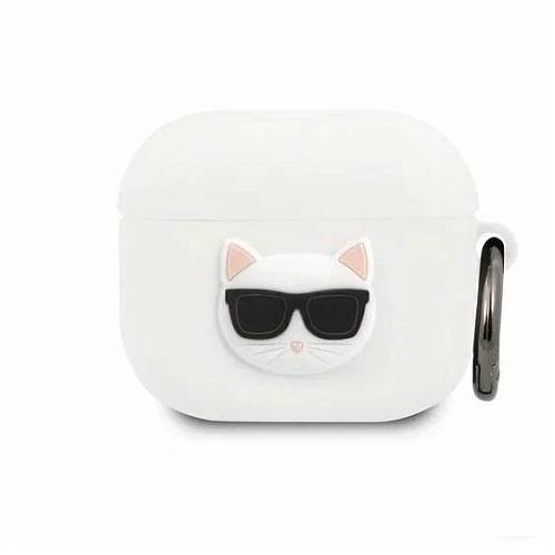 Чехол для наушников Lagerfeld для Airpods 3 Silicone case with ring Choupette White