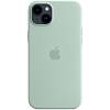 Фото — Чехол для смартфона iPhone 14 Plus Silicone Case with MagSafe, светло-зеленый