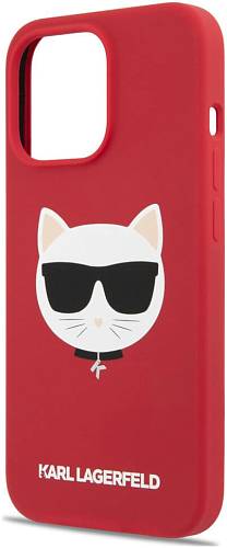 Чехол для смартфона Karl Lagerfeld Liquid silicone Choupette Hard для iPhone 13 Pro Max, красный