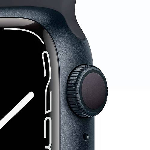 Apple Watch Series 7, 41 мм, корпус из алюминия «темная ночь», спортивный ремешок «темная ночь»