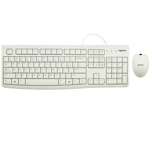 Комплект (клавиатура и мышь) Logitech MK120, белый