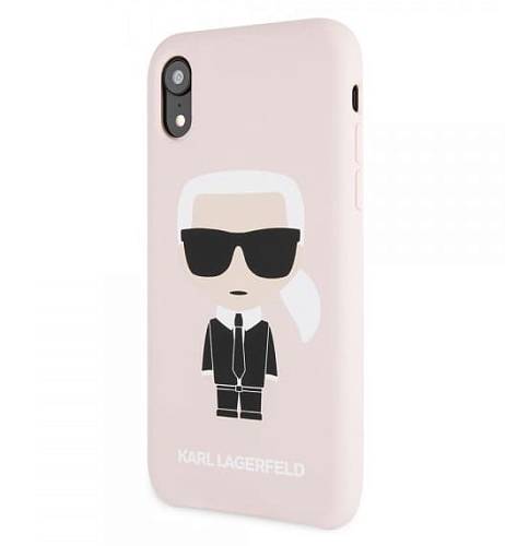 Чехол для смартфона Lagerfeld для iPhone XR Liquid silicone Iconic Karl Hard Light pink