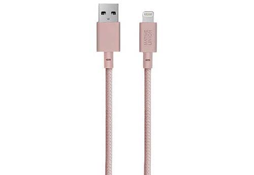Кабель Native Union Belt Cable USB на Lightning, 3 м, розовый