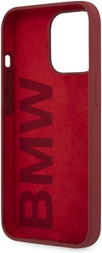 Чехол для смартфона BMW Liquid Silicone case metal logo для iPhone 13 Pro, красный