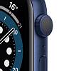 Фото — Apple Watch Series 6, 44 мм, алюминий синего цвета, спортивный ремешок «темный ультрамарин»