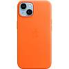 Фото — Чехол для смартфона iPhone 14 Leather Case with MagSafe, оранжевый