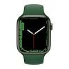 Фото — Apple Watch Series 7, 45 мм, корпус из алюминия зеленого цвета, спортивный ремешок «зелёный клевер»