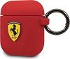 Фото — Чехол для наушников Ferrari с кольцом для AirPods, красный