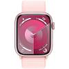 Фото — Apple Watch Series 9, 45 мм, корпус из алюминия розового цвета, плетеный ремешок
