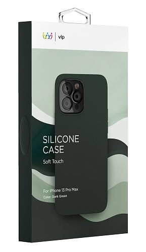 Чехол для смартфона vlp Silicone case для iPhone 13 Pro Max, темно-зеленый