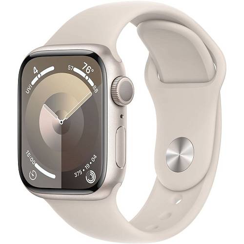 Apple Watch Series 9, 41 мм, корпус из алюминия цвета «сияющая звезда», спортивный ремешок, M/L