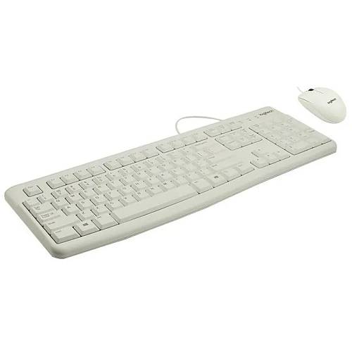 Комплект (клавиатура и мышь) Logitech MK120, белый