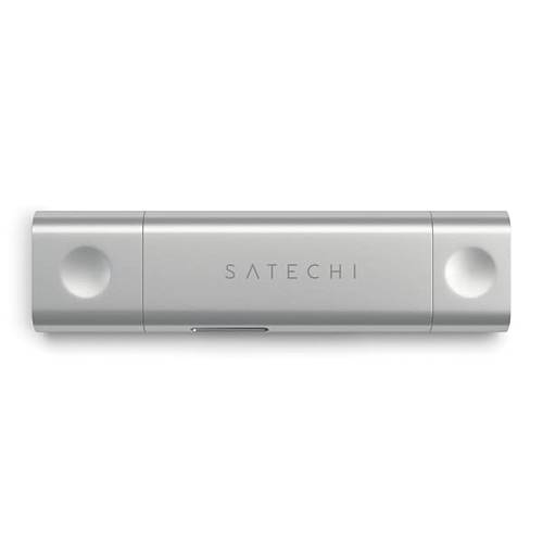Адаптер Satechi Aluminum Type-C USB 3.0 and Micro/SD Card Reader, серебристый