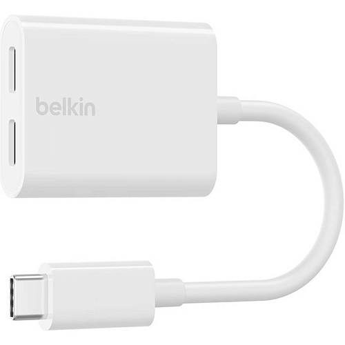 Адаптер Belkin 2xUSB-C - USB-C (AUDIO + CHARGE), белый